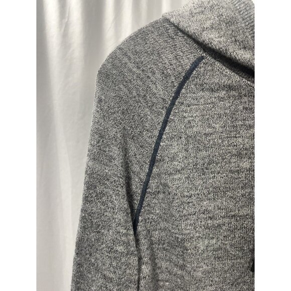 GAP Gray Long Sleeve Full Zip-Up Hoodie Jacket  Mens Size Medium Black Piping - Picture 8 of 11